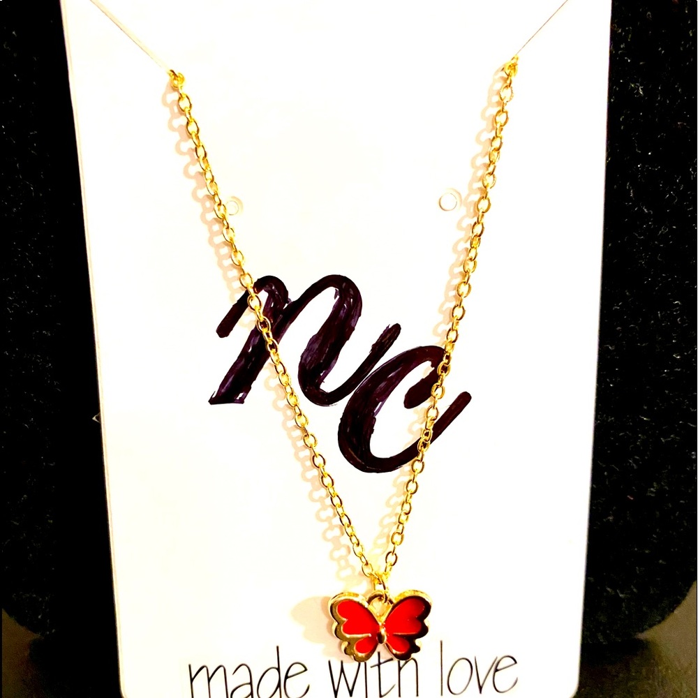 Red Butterfly Necklace